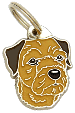 Border terrier marrom <br> (placa de identificação para cães, Gravado incluído)